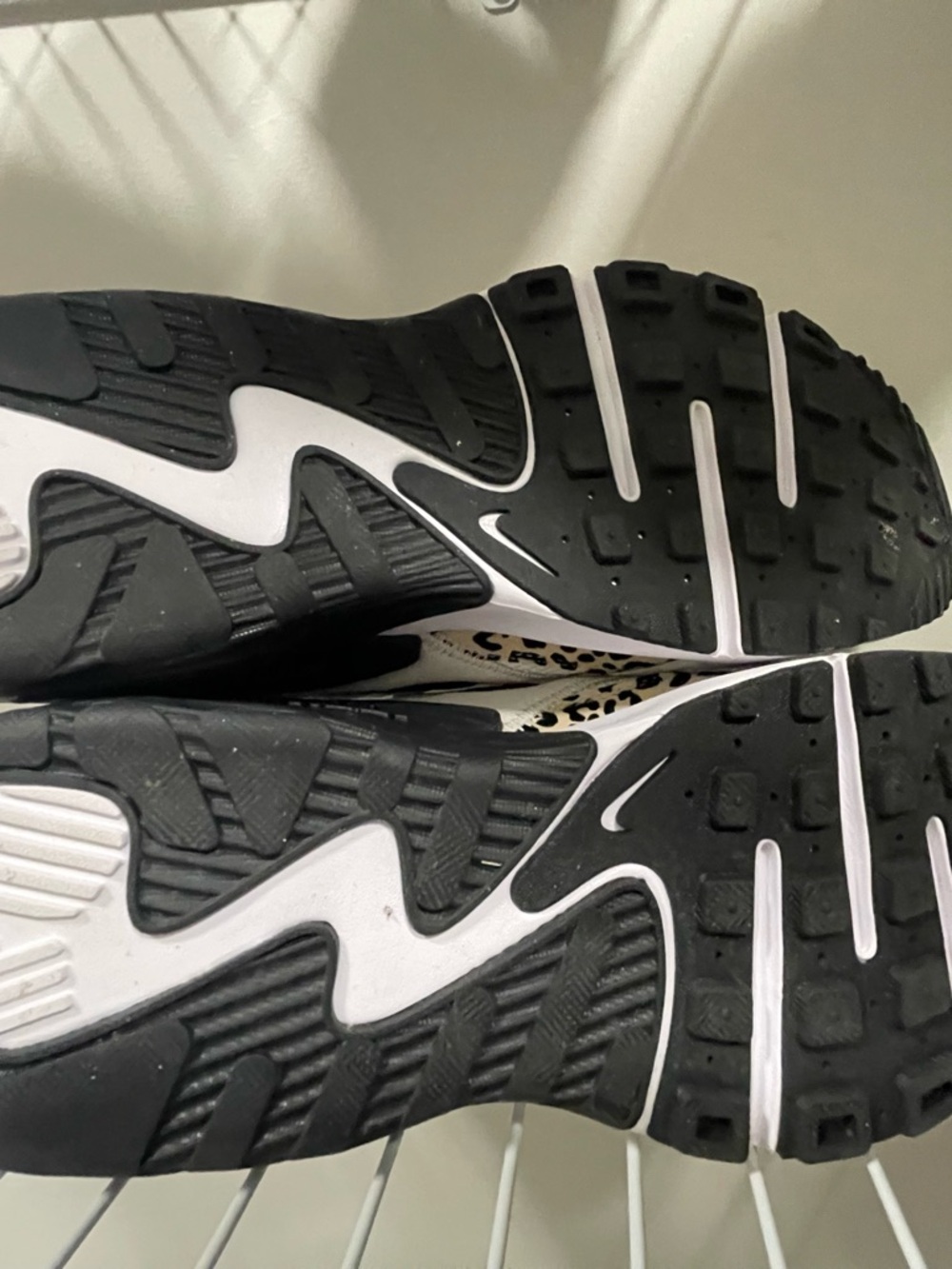 Nike Women’s White Sneakers with Leopard Accent and Black Swoosh - Picture 3 of 3